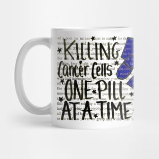 Killing Cancer - black design w/dark blue Mug